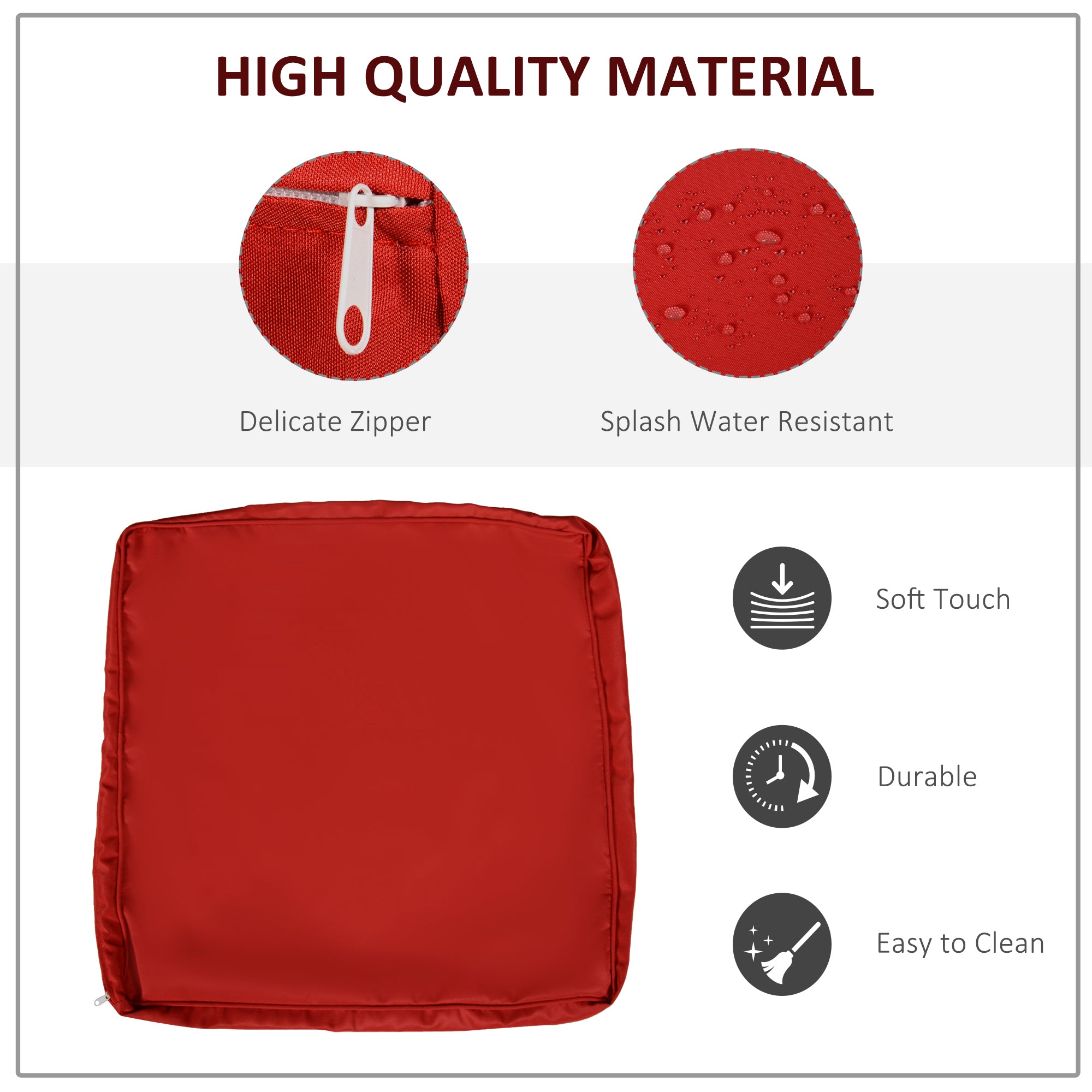 Outdoor 14pc Patio Rattan Sofa Set Cushion Polyester Cover Replacement Set - No Cushion Included Red