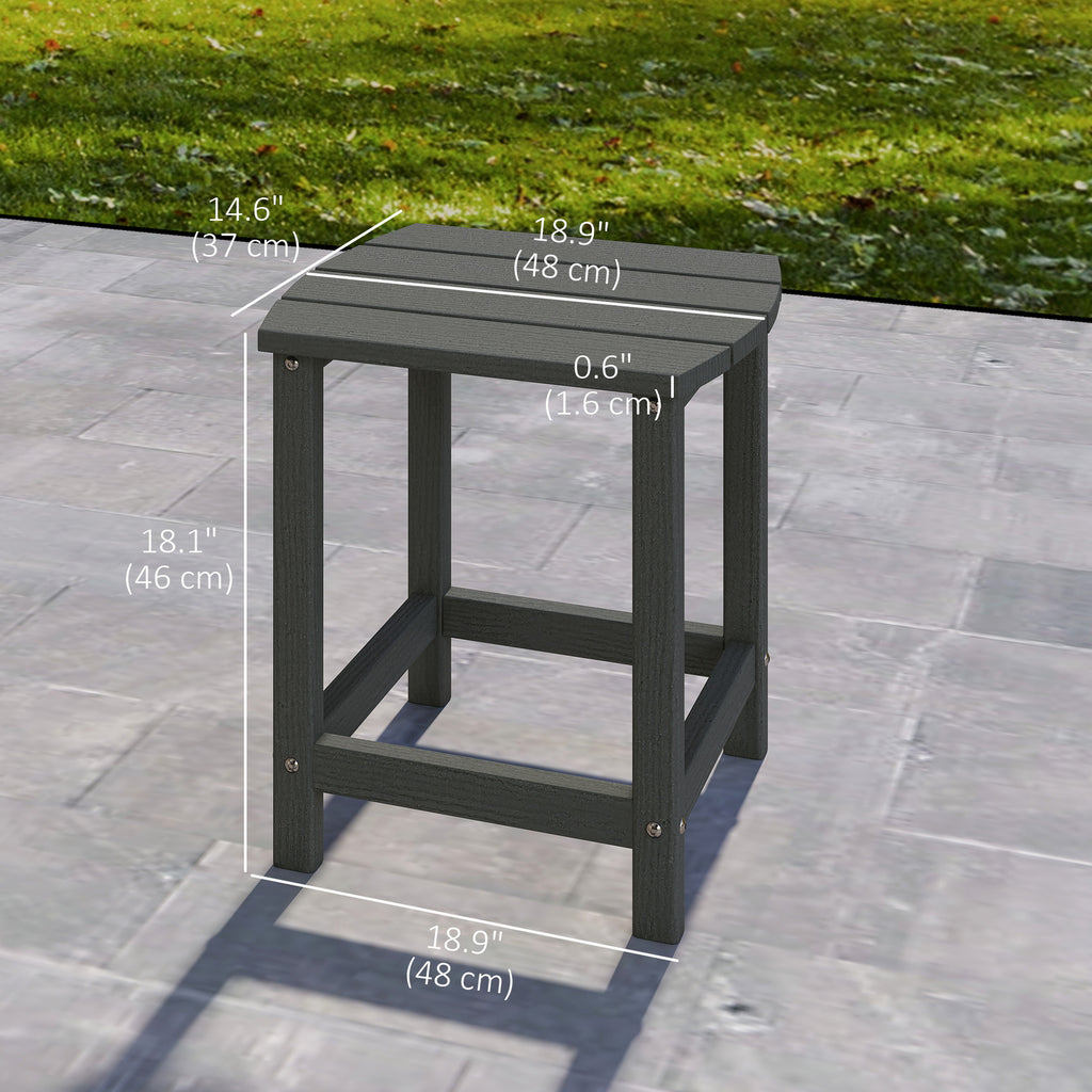 Outdoor Side Table, Adirondack Patio End Table for Garden, Pool, Backyard, Lawn, Beach, Indoor and Outdoor, Grey