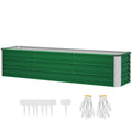 6' x 1.5' x 1.3' Galvanized Raised Garden Bed, Elevated Large Metal Planter Box w/ Install Gloves for Backyard, Patio to Grow Vegetables, Herbs, and Flowers, Green