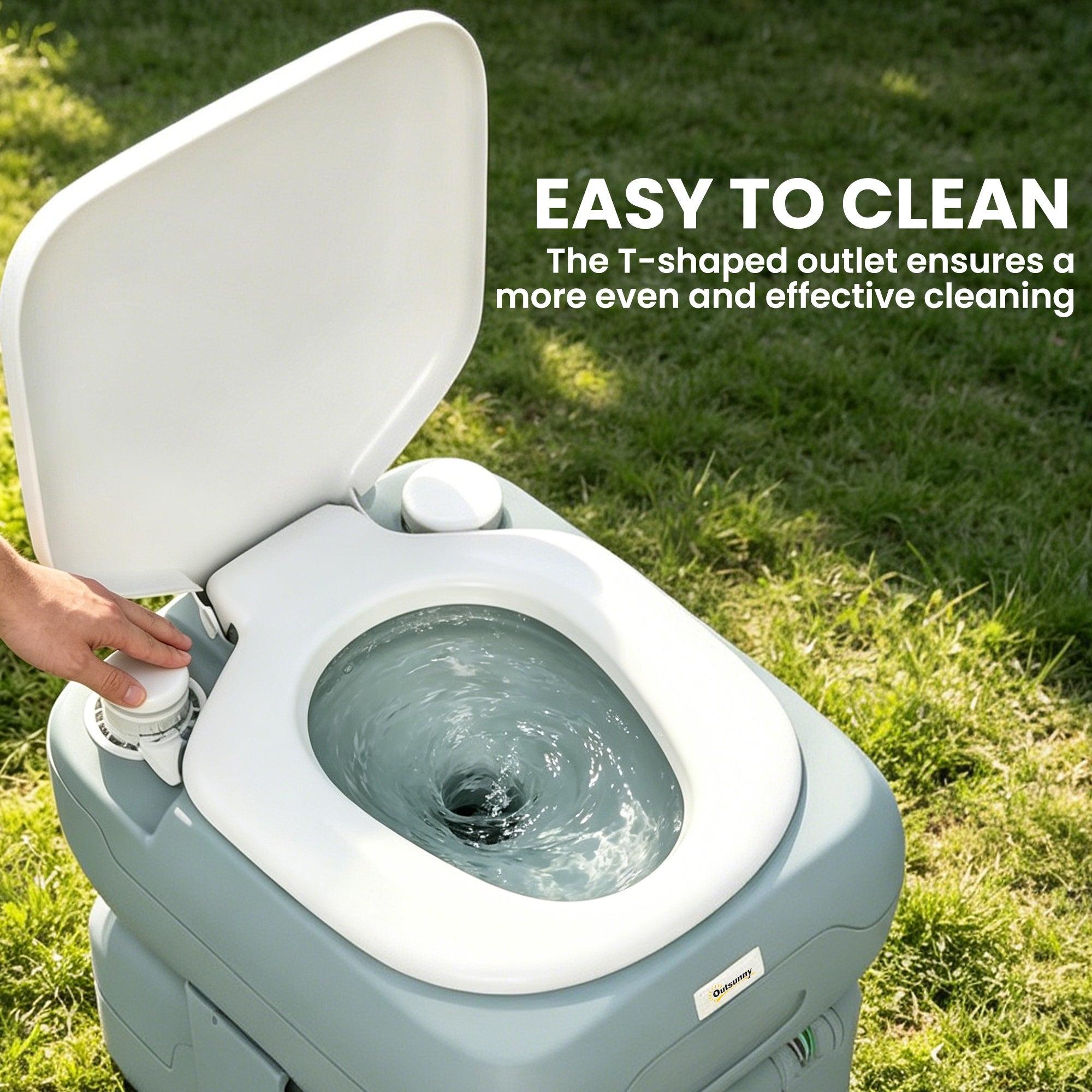 Porta Potty, 5.8 Gallon Portable Toilet with Level Indicator and Anti-Leak Pump for Camping, Boating, Hiking, Travel, RV