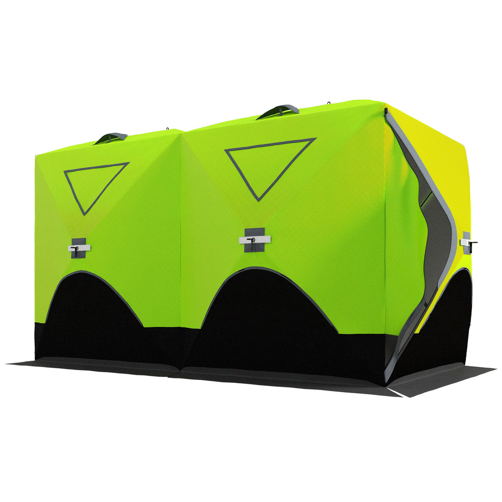 5-8 Person Insulated Ice Fishing Tent Shelter with Ventilation Windows and Carry Bag, for -22â„‰, Green