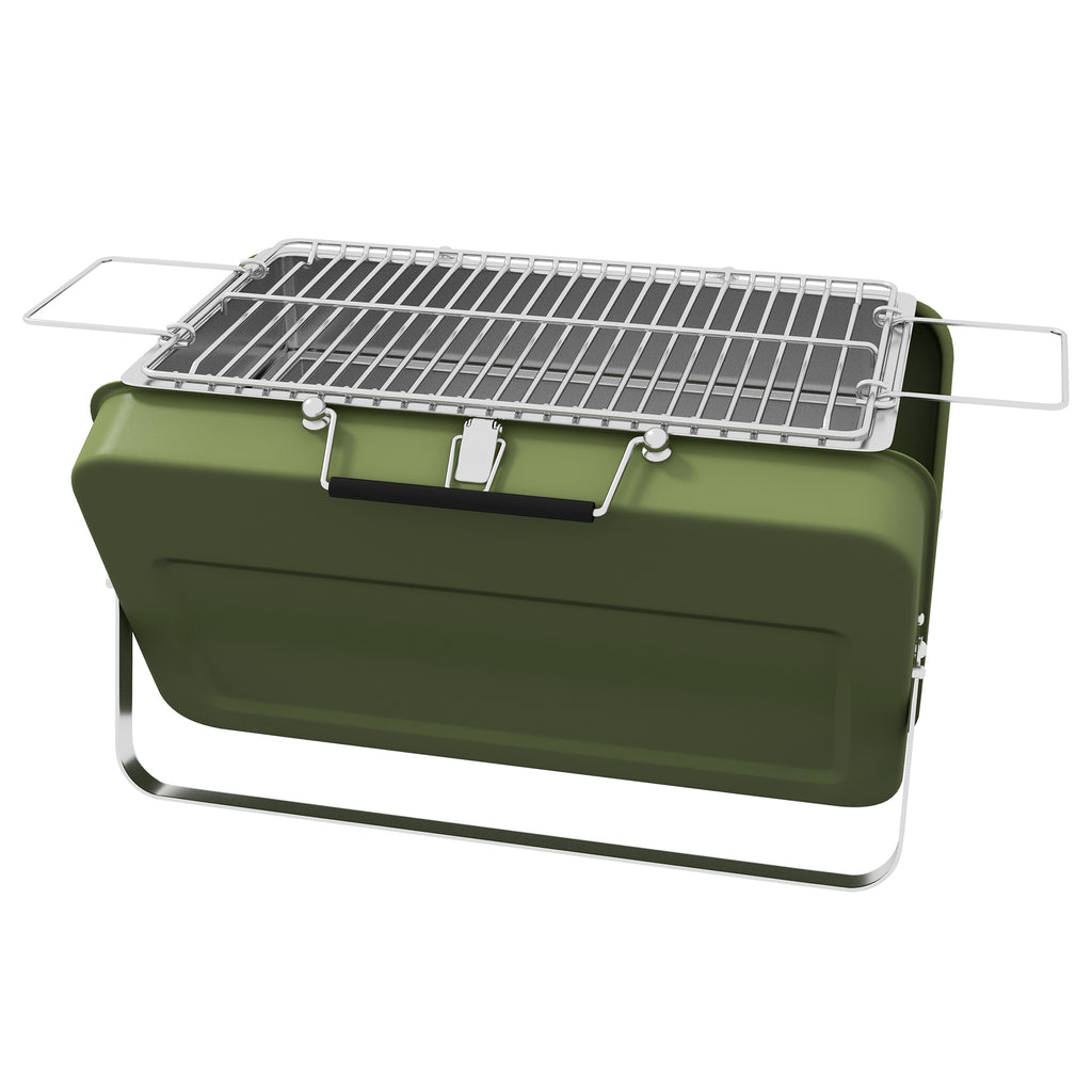 Metal Suitable-Style Portable BBQ Grill - Green