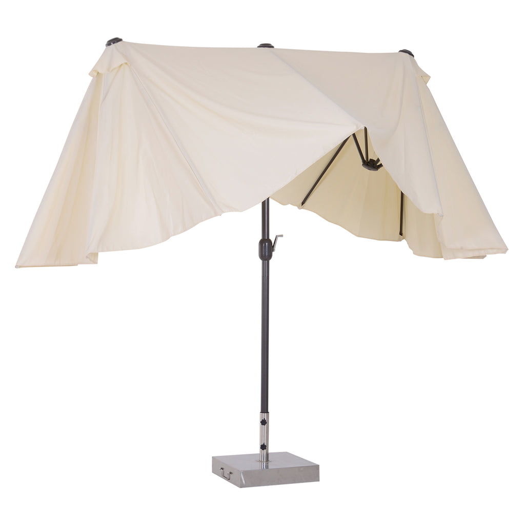 15ft Double-Sided Patio Umbrella Rectangular Parasol Sun Shelter Canopy Shade UV Protection w/ Hand Crank