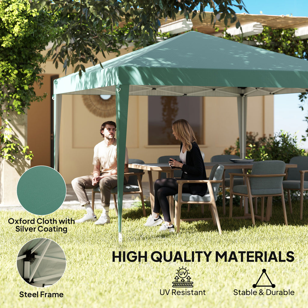 10 x 10ft Folding Pop Up Tent Outdoor Gazebo Canopy with Carrying Bag, Dark Green