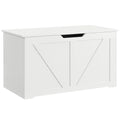 31.5 Inches Storage Chest, Storage Trunk with Safety Hinge for Living Room, White Wood Grain