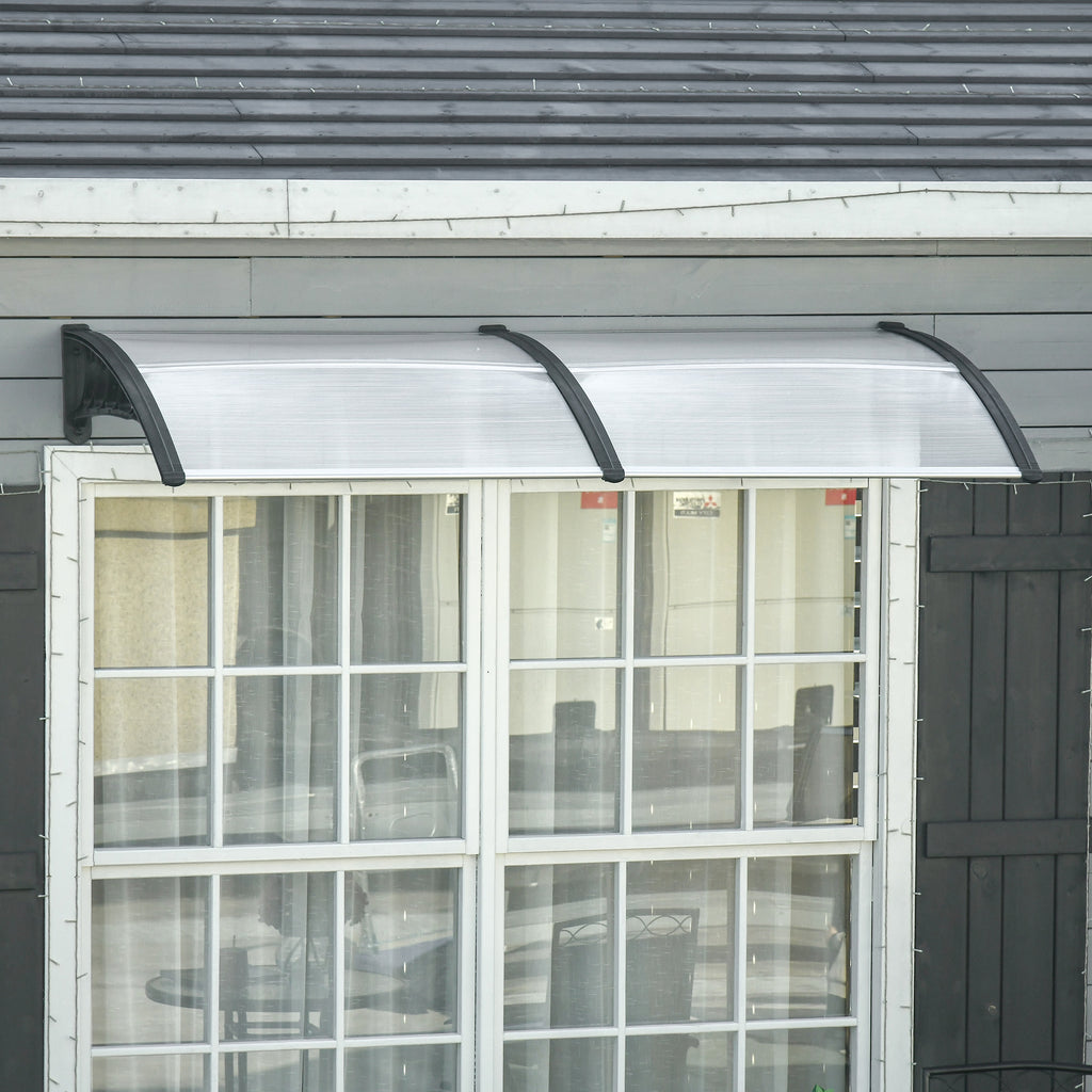Awning Door Canopy, 78.7" x 37.8", Polycarbonate Front Door Outdoor Patio Cover for UV Protection, Clear