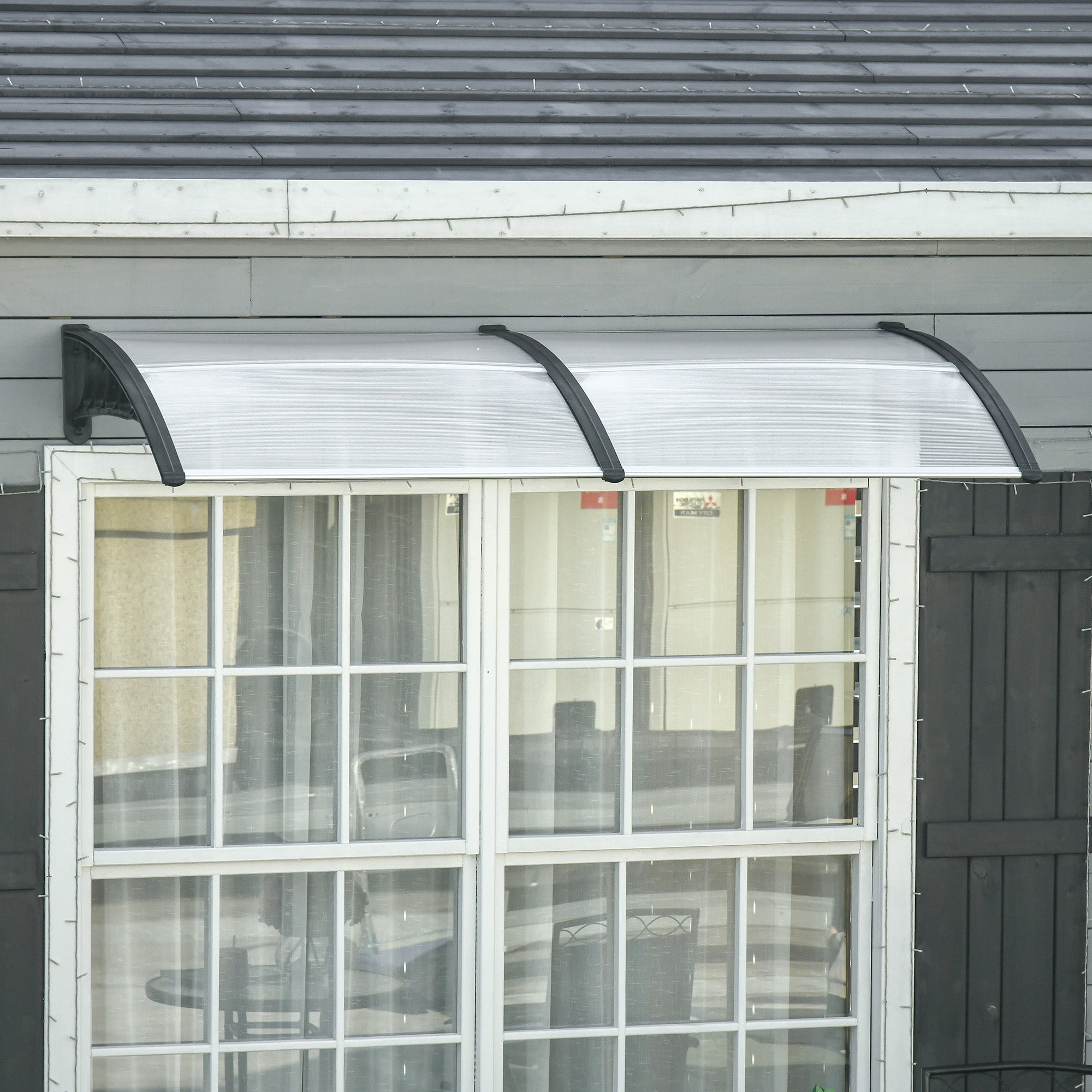 Awning Door Canopy, 78.7" x 37.8", Polycarbonate Front Door Outdoor Patio Cover for UV Protection, Clear