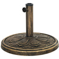 26 lbs Resin Round Patio Umbrella Base, Umbrella Stand Base, Outdoor Umbrella Stand for 1.3"/1.5"/1.9" Umbrella Poles for Outdoor, Lawn, Poolside, Bronze