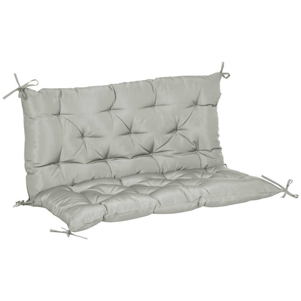2-Seater Garden Bench Cushion Swing Chair Mat Replacement with Backrest, for Indoor and Outdoor, 39.4"x38.6", Grey