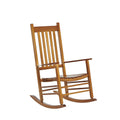 Wooden Porch Rocking Chair Outdoor Patio Rocker Garden Single Leisure Reclining Seat Armchair Natural