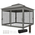 11' x 11' Pop Up Gazebo 2-Tier Soft Top Shelter Event Tent w/ Netting Carry Bag for Patio Backyard Garden, Dark Grey