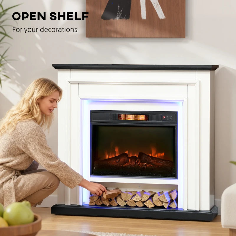 41 inch freestanding electric fireplace with 1400W heater and mantel