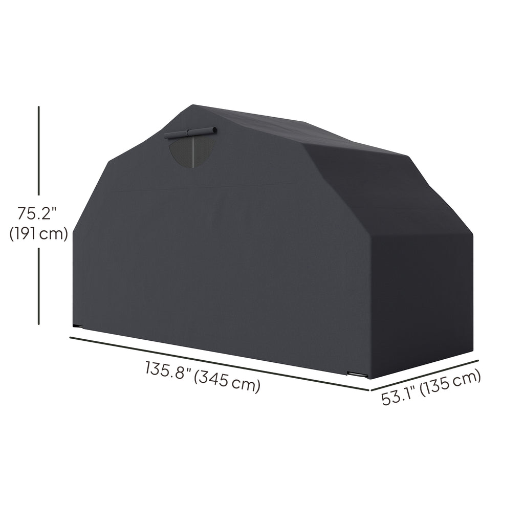 Motorcycle Shelter, Waterproof Motorcycle Cover Tent with 2 Mesh Windows, UV Protected & Dustproof Bike Storage Shed