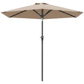 Patio Sun Umbrella, Outdoor Parasol with 6 Ribs, Khaki
