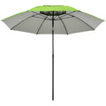 6.6ft Arched Beach Umbrella, Angle Adjustable Patio Umbrella with Steel Frame, Carry Bag, UV30+ Outdoor Umbrella, Green