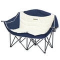 Portable Camp Chair, Double Camping Chair with Cup Holders and Carry Bag, Support 551 lbs, Navy Blue