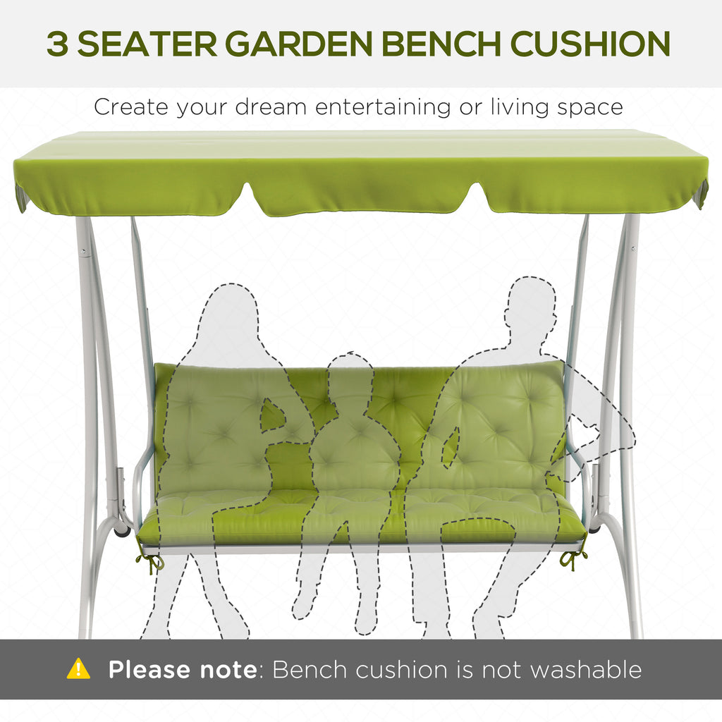 3-Seater Outdoor Bench Swing Chair Replacement Cushions for Patio Garden, Light Green