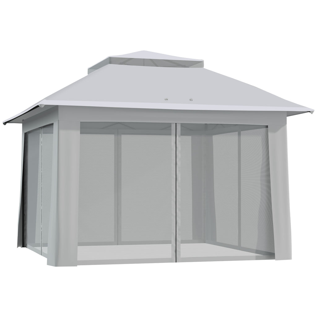 12' x 12' Foldable Pop-up Party Tent Instant Canopy Sun Shade Gazebo Shelter with Steel Frame, Light Grey