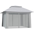 12' x 12' Foldable Pop-up Party Tent Instant Canopy Sun Shade Gazebo Shelter with Steel Frame, Light Grey