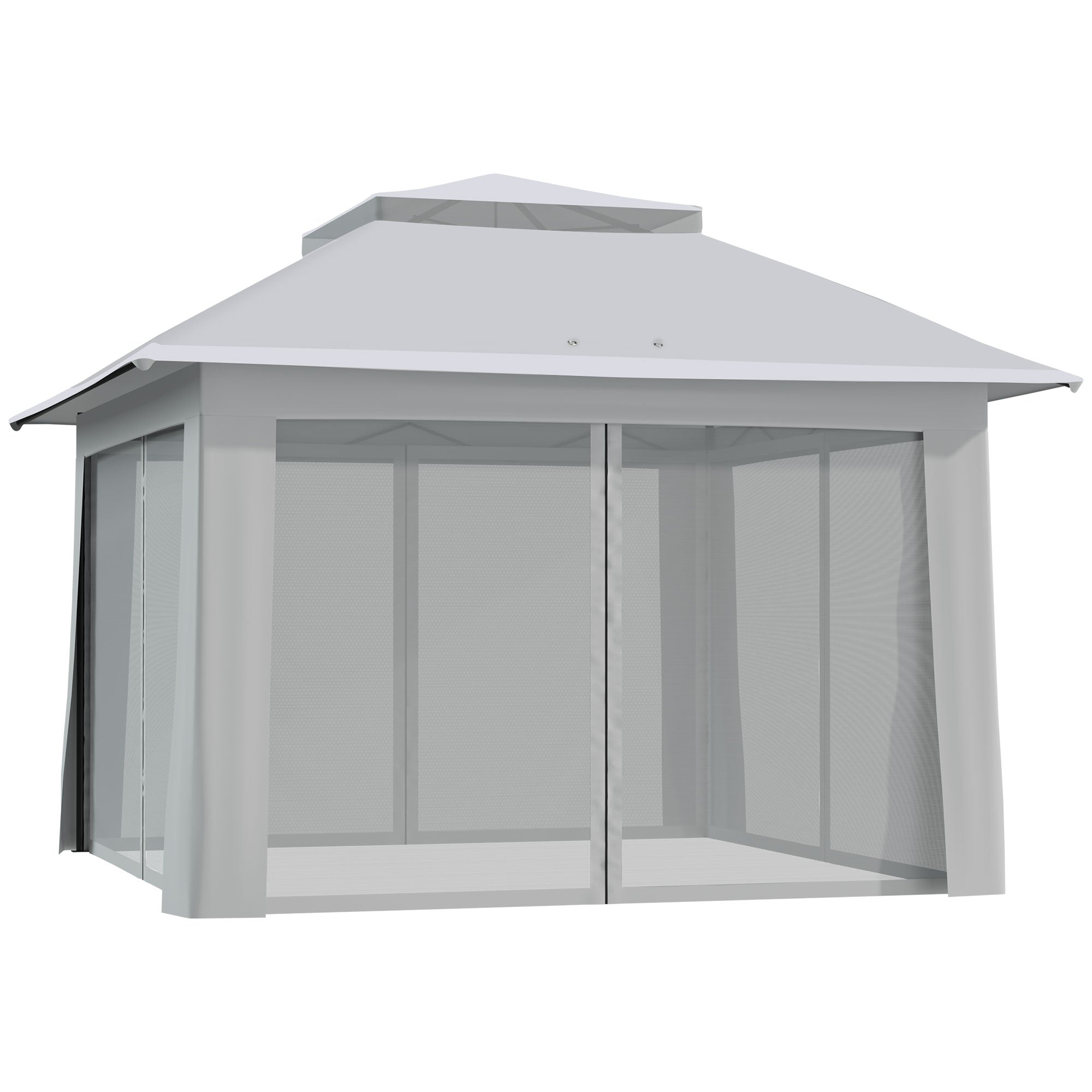 12' x 12' Foldable Pop-up Party Tent Instant Canopy Sun Shade Gazebo Shelter with Steel Frame, Light Grey