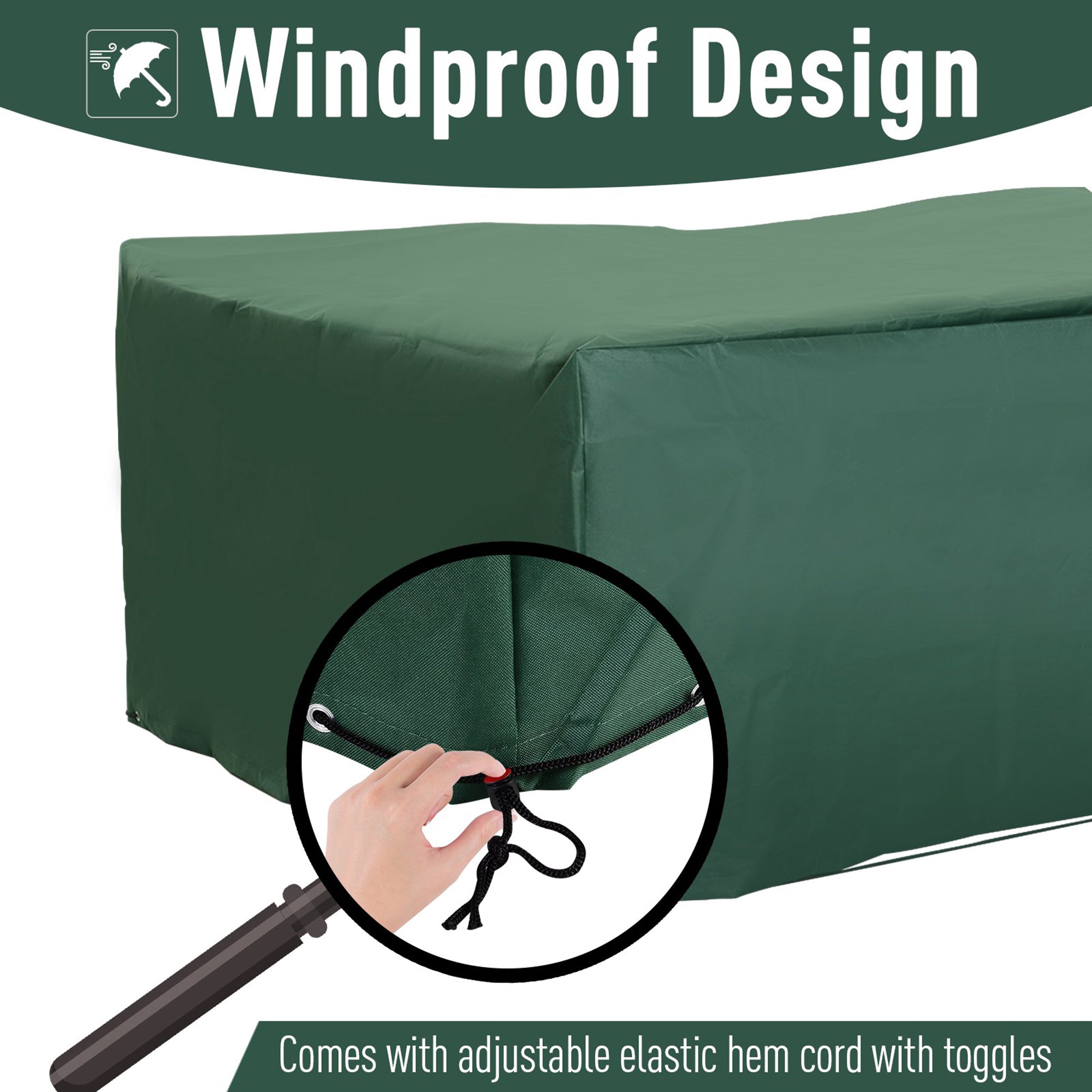 Outdoor Furniture Cover 81" x 57" Waterproof Garden Patio Rattan Wicker UV Rain Protector Oxford Dark Green