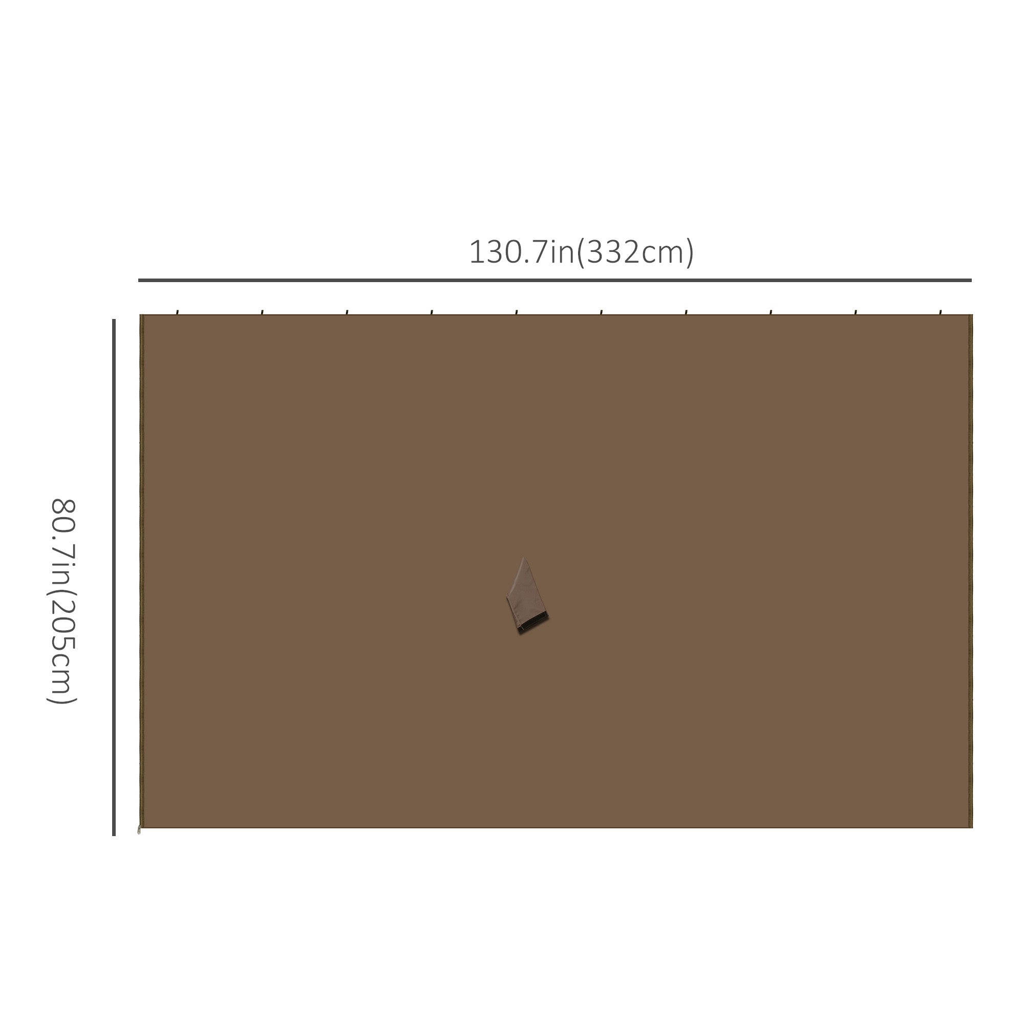 Gazebo Curtains, 10' x 12' Universal Replacement Privacy Curtain, 4-Panels Sidewall with Hooks/C-Rings, Brown