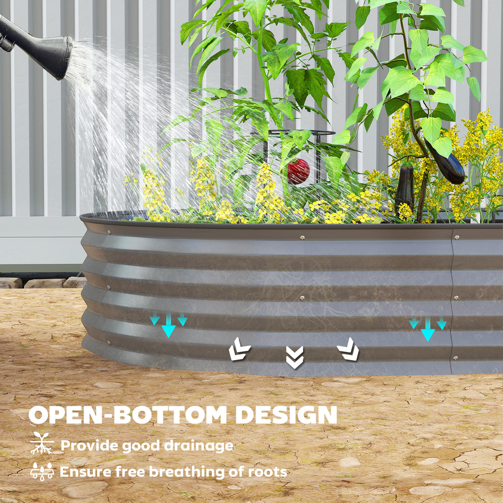 7 x 3 x 1ft Galvanized Raised Garden Bed Kit, Metal Planter Box with Safety Edging, Dark Grey