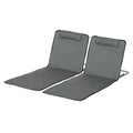 Set of 2 Sun Lounger Beach Mat Folding Lounge Chair Mat with Adjustable Back Steel Frame Head Pillow Carry Bag Grey
