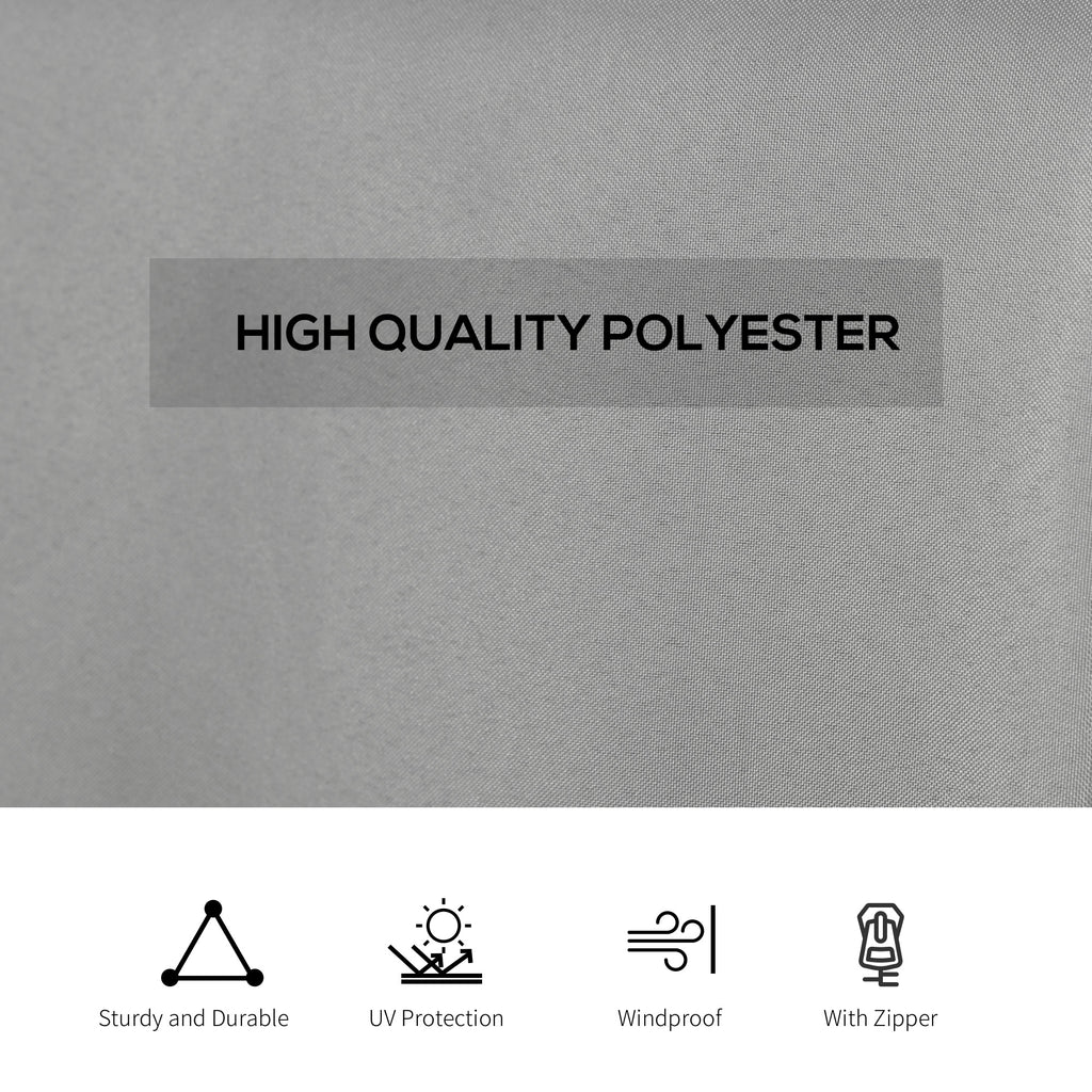 Gazebo Curtains, 10' x 13' Universal Replacement Privacy Curtain, 4-Panels Sidewall with Hooks/C-Rings, Light Grey