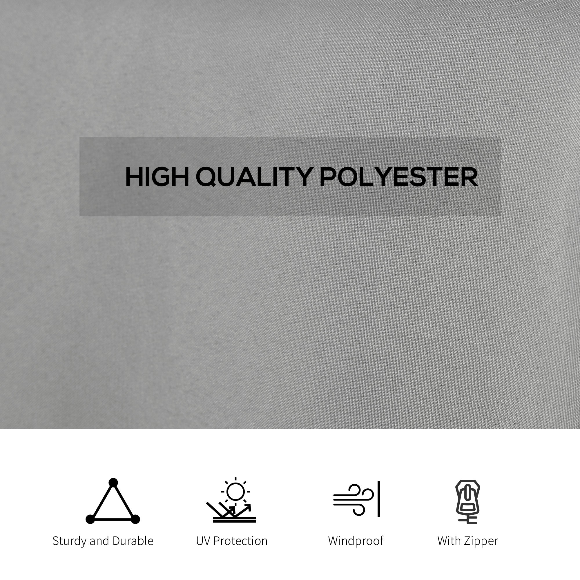 Gazebo Curtains, 10' x 13' Universal Replacement Privacy Curtain, 4-Panels Sidewall with Hooks/C-Rings, Light Grey
