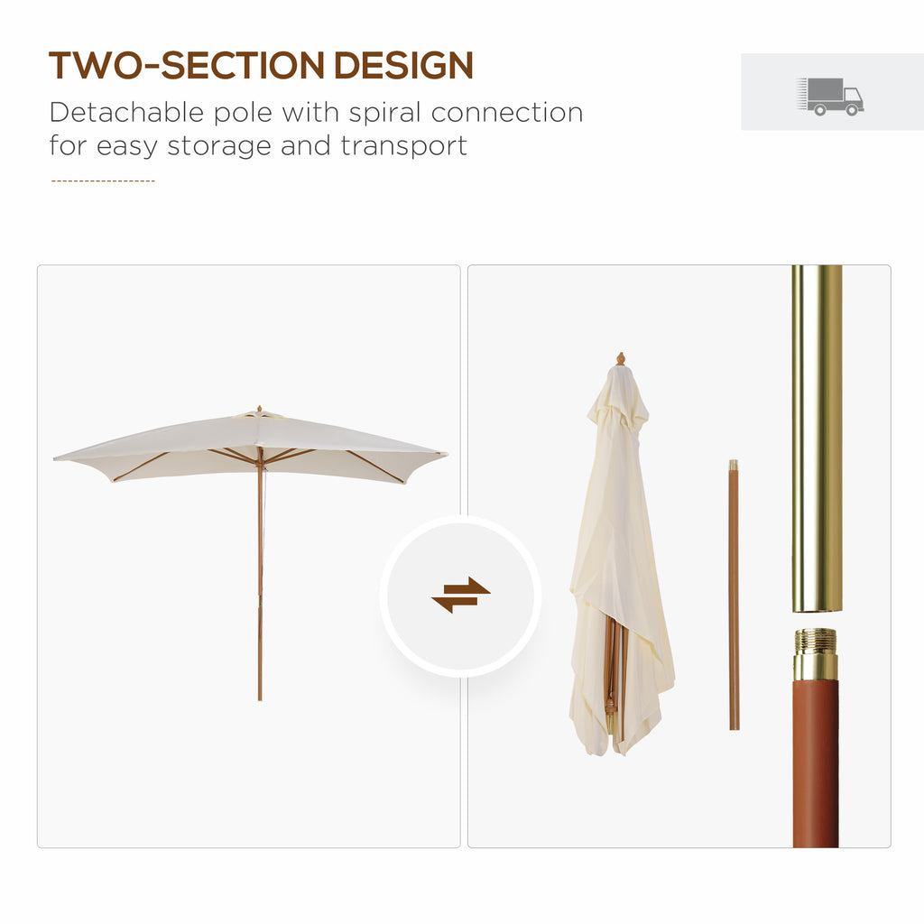 Patio Umbrella Market Patio Sun Umbrella Rectangle Cream White