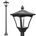 Single Solar Lamp Post Garden Solar-Powered LED Streetlight Style Outdoor Light Waterproof 5-6 Hours with Base for Lawn Pathway Walkway 47"H, Black