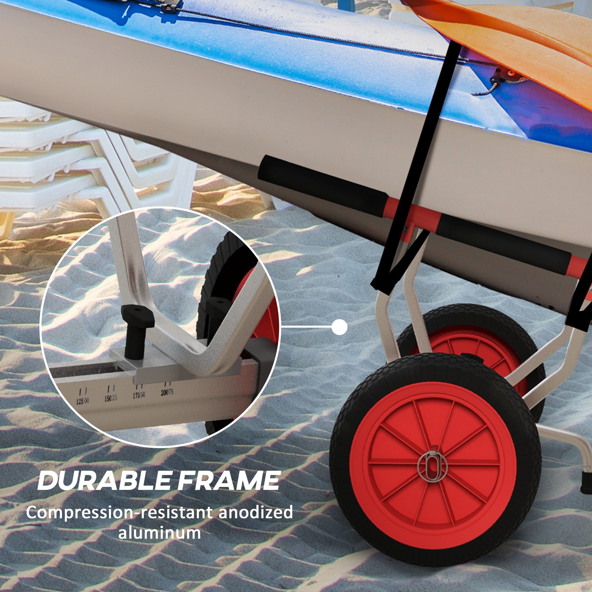 Soozier Kayak Cart Dolly Kayak Cart with Adjustable Width Red