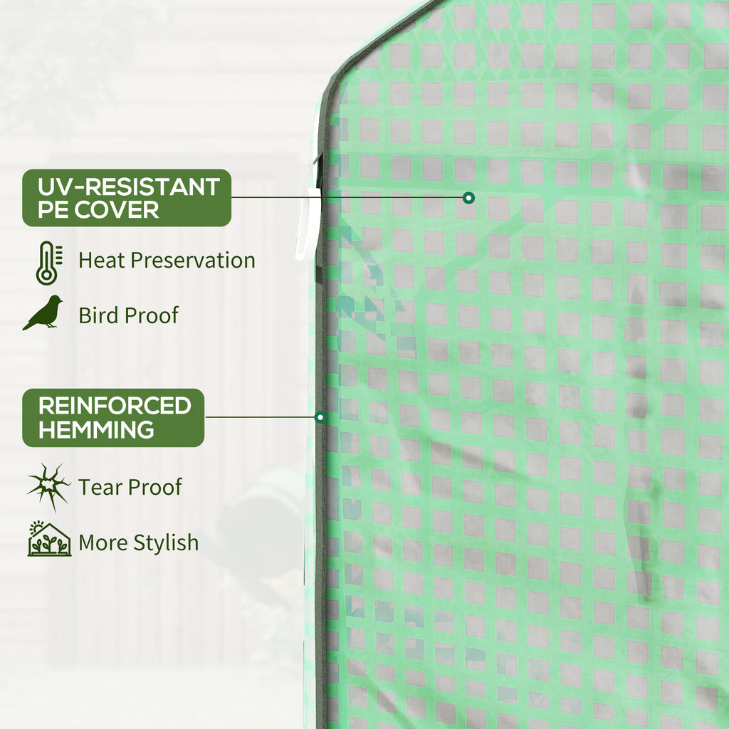 Portable Greenhouse, Walk-In Small Outdoor Green House with 2 Tier U-Shaped Flower Rack Shelves, 4.6' x 4.7', Green