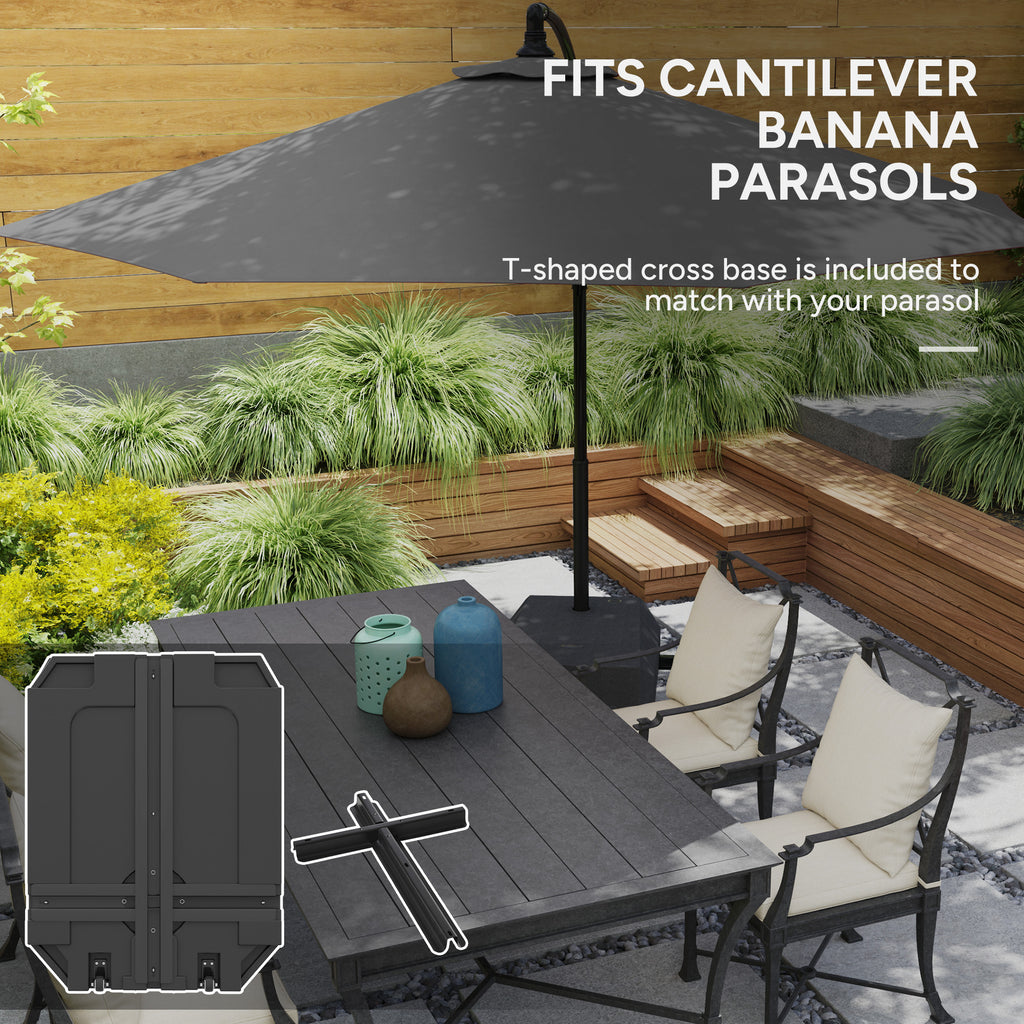 Umbrella Base Plastic Umbrella Stand for Cantilever Umbrella with Wheels, Heavy Duty Umbrella Stand, Water/Sand Filled