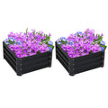 2' x 2' x 1' 2-Pieces Raised Garden Bed with Galvanised Steel Frame for Vegetables, Flowers, Herbs, Grey