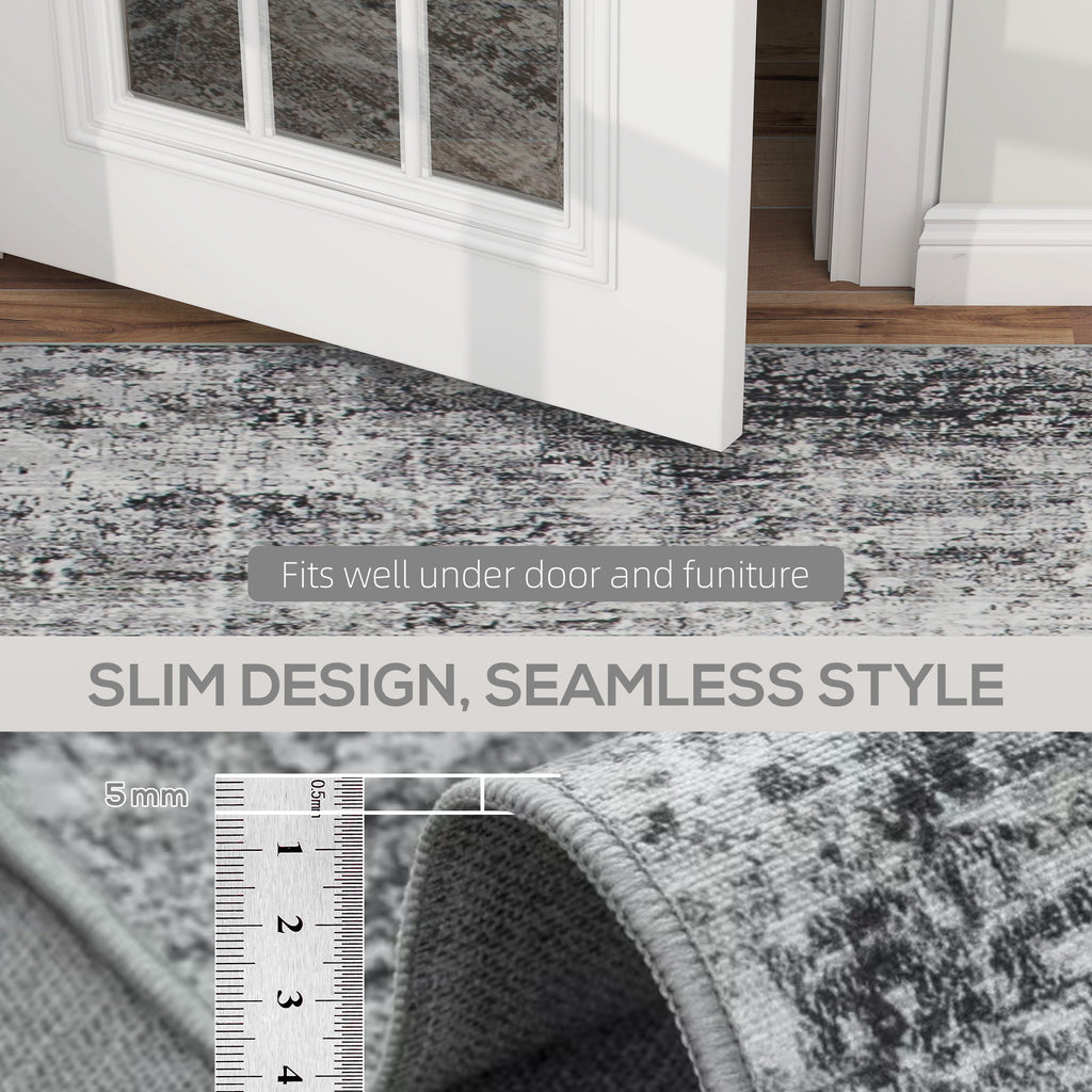 Area Rug for Living Room 6x9, Modern Abstract Machine Washable Rug, Non-Slip Carpet for Bedroom, Dining Room, Grey