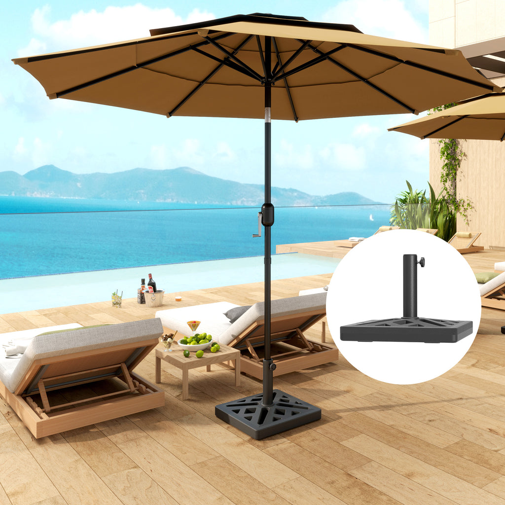 Umbrella Base, 33lbs HDPE Outdoor Umbrella Stand Parasol Stand with Cut-Out Design