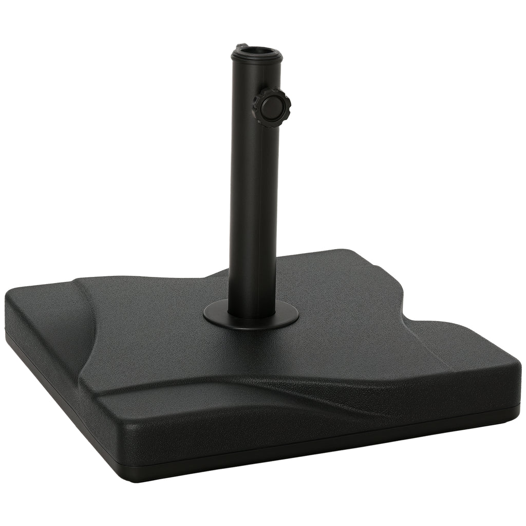 44lbs Square Cement Patio Umbrella Base Stand, Outdoor Garden Parasol Base Umbrella Weight Stand Holder Fits Î¦1.3", Î¦1.5" and Î¦2.0" Pole - Black