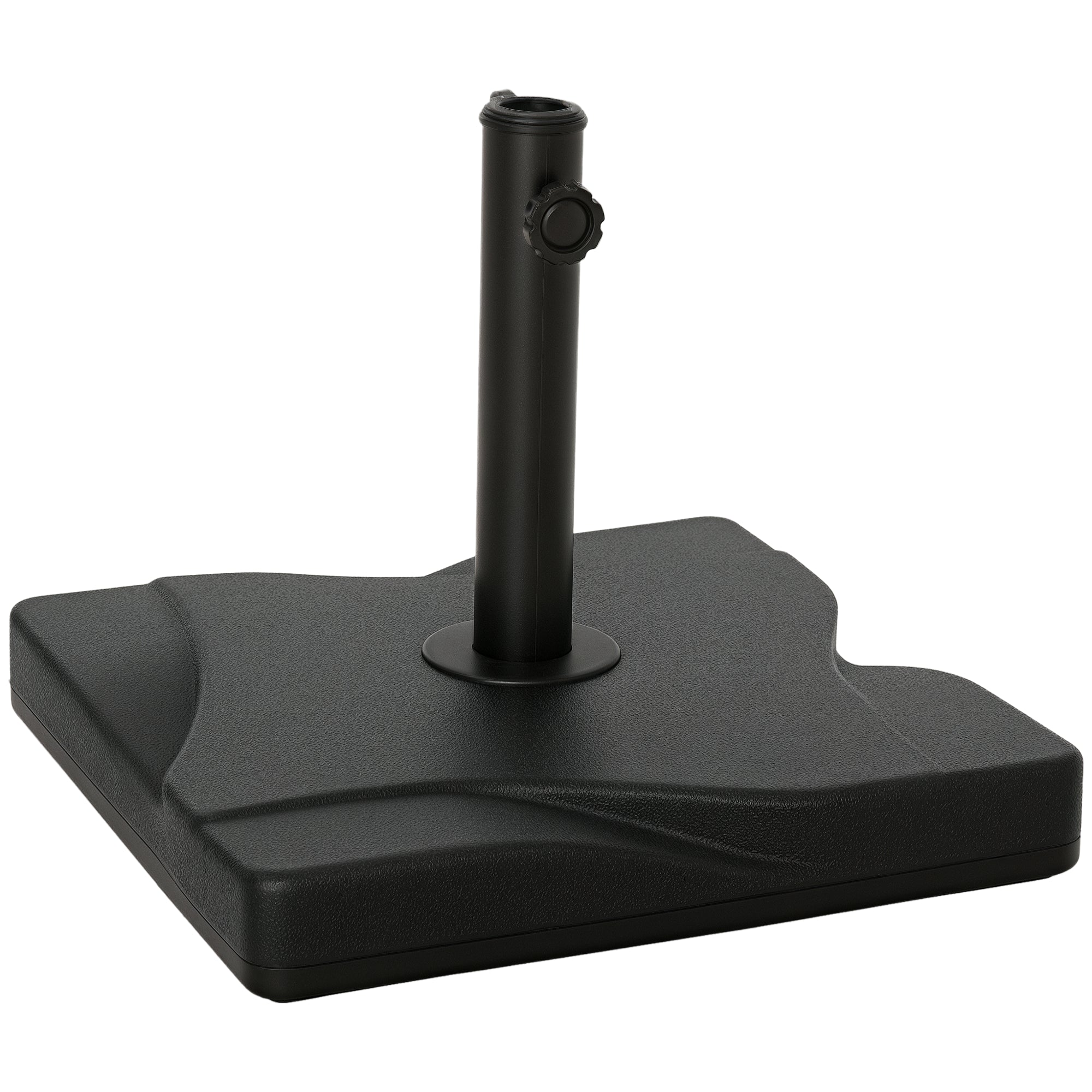 44lbs Square Cement Patio Umbrella Base Stand, Outdoor Garden Parasol Base Umbrella Weight Stand Holder Fits Î¦1.3", Î¦1.5" and Î¦2.0" Pole - Black