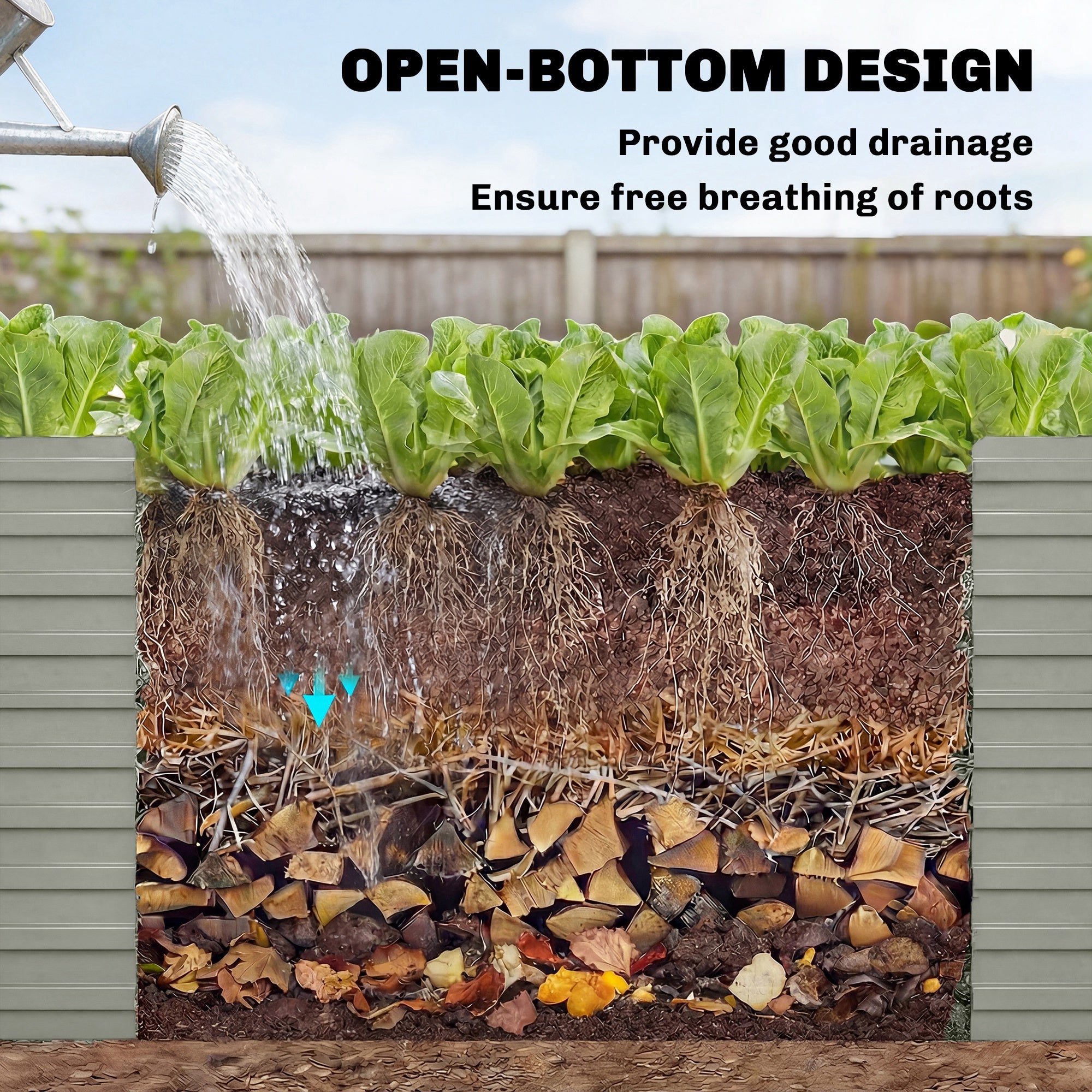 5' x 3' x 2' Raised Garden Bed, Galvanized Planter Box for Growing Flowers, Herbs and Vegetables, Light Grey