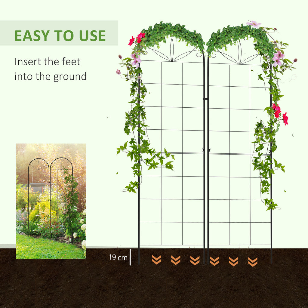 2 Pcs Garden Trellis for Climbing Plants, Outdoor Metal Trellis Plant Support Trellises for Patio, Lawn, Backyard