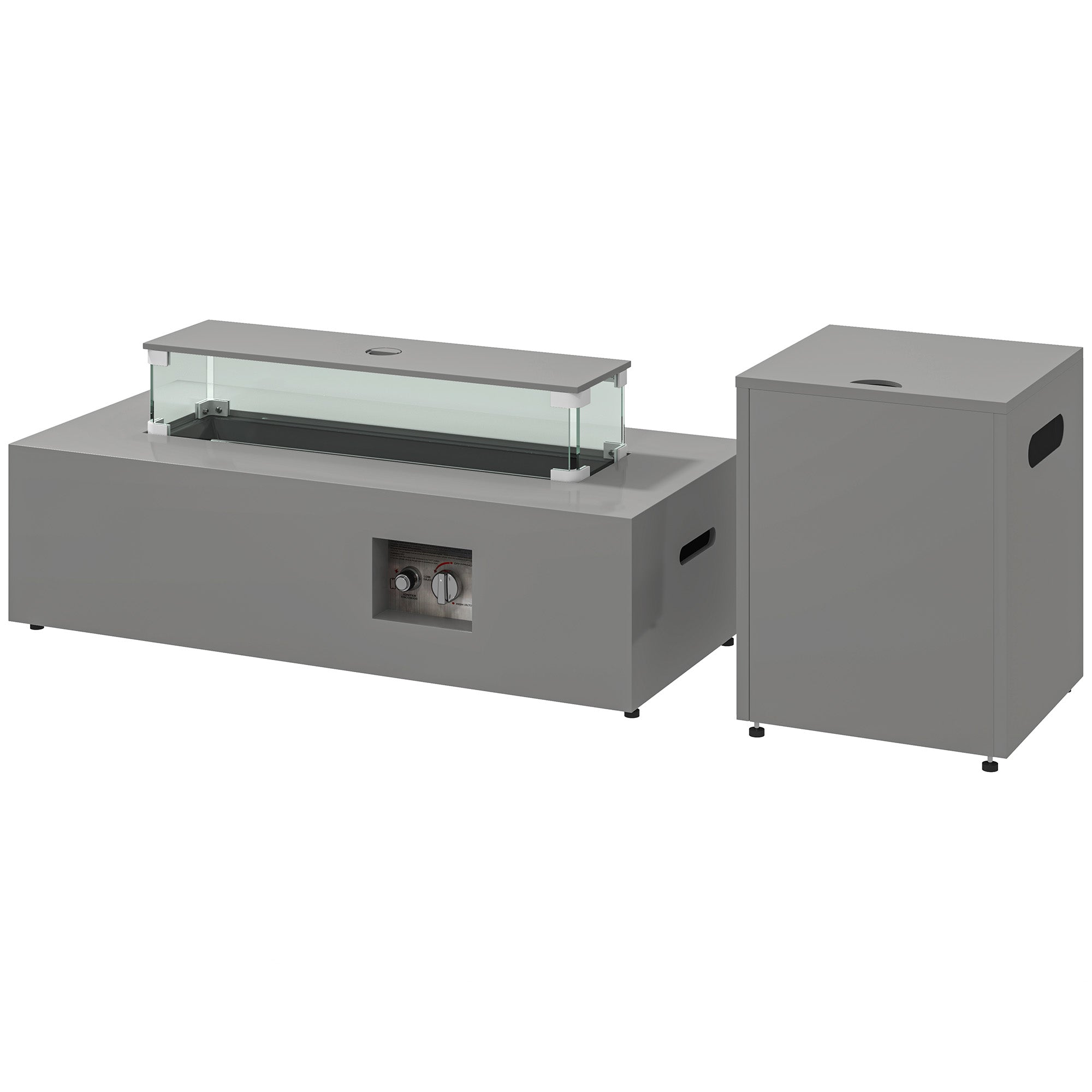 42" Propane Fire Pit Table 50,000 BTU Outdoor Gas Fire Table with Hideaway Propane Tank Holder, Waterproof Cover