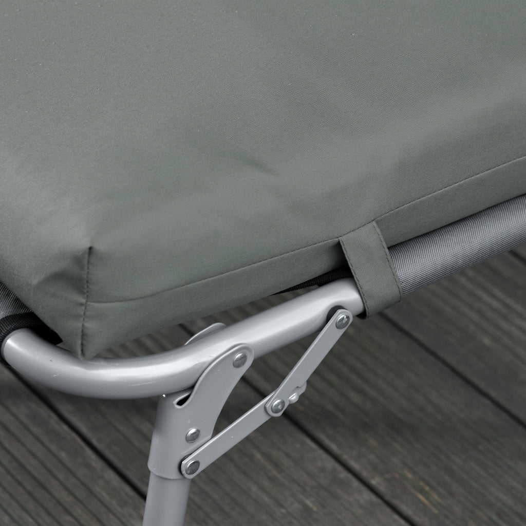 Outdoor Lounge Chair Cushion Set of 2, Non-Slip Chaise Lounge Cushions, Sun Lounger Pads, 77.2" x 21.7", Dark Grey