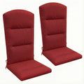 Patio Chair Cushions for Adirondack Chair Replacement Cushions with Back and Ties, Set of 2,  Wine Red