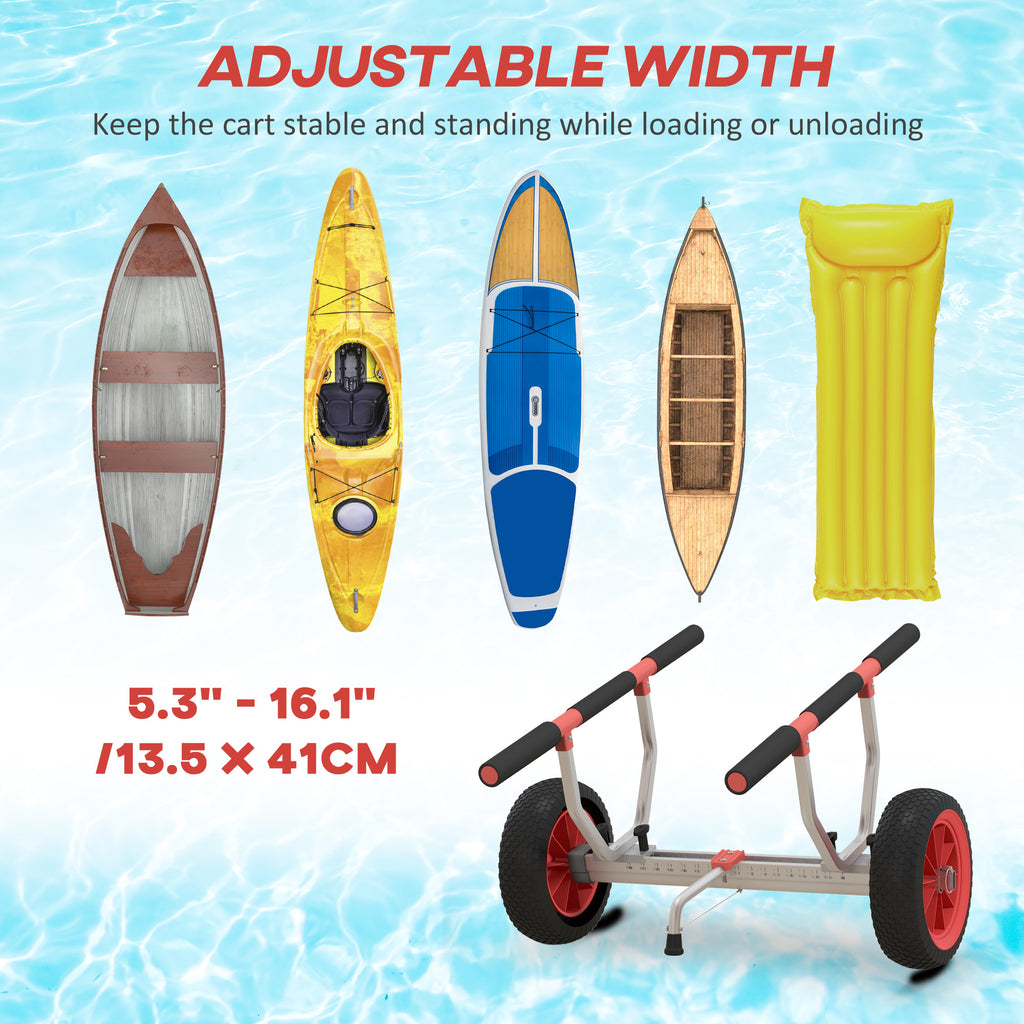 Soozier Kayak Cart Dolly Kayak Cart with Adjustable Width Red