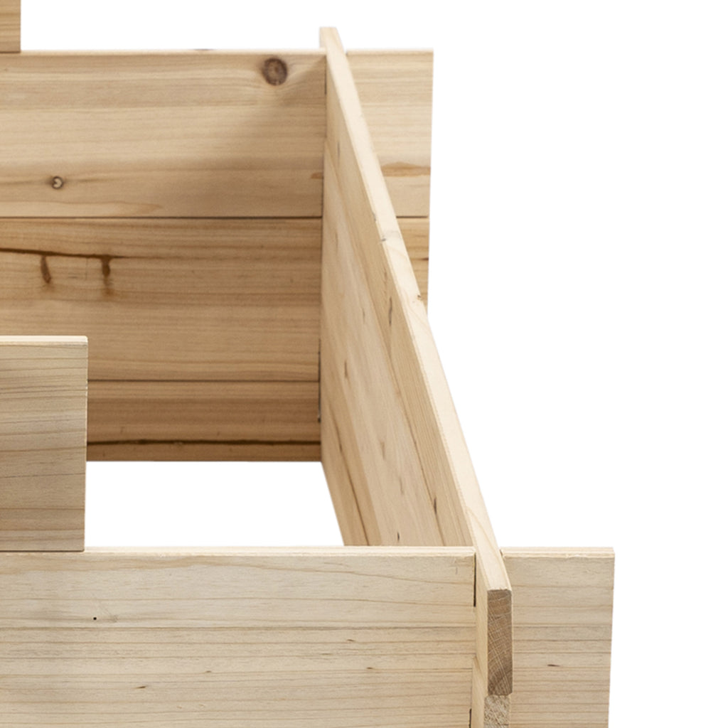 3-Tier Wood Raised Garden Bed, 47.2" x 39.4" x 21.3" Elevated Planting Box, Outdoor Vegetable Flower Container, Herb Garden Indoor Kit, Natural