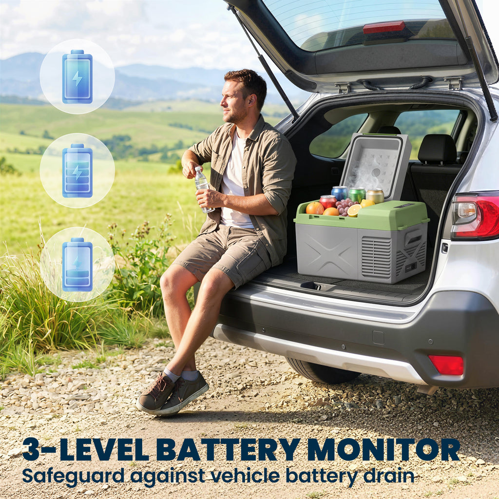 12 Volt Car Refrigerator, 12QT Car Fridge Electric Cooler, 12/24V DC and 110-240V AC, -4â„‰~68â„‰, Portable Refrigerator