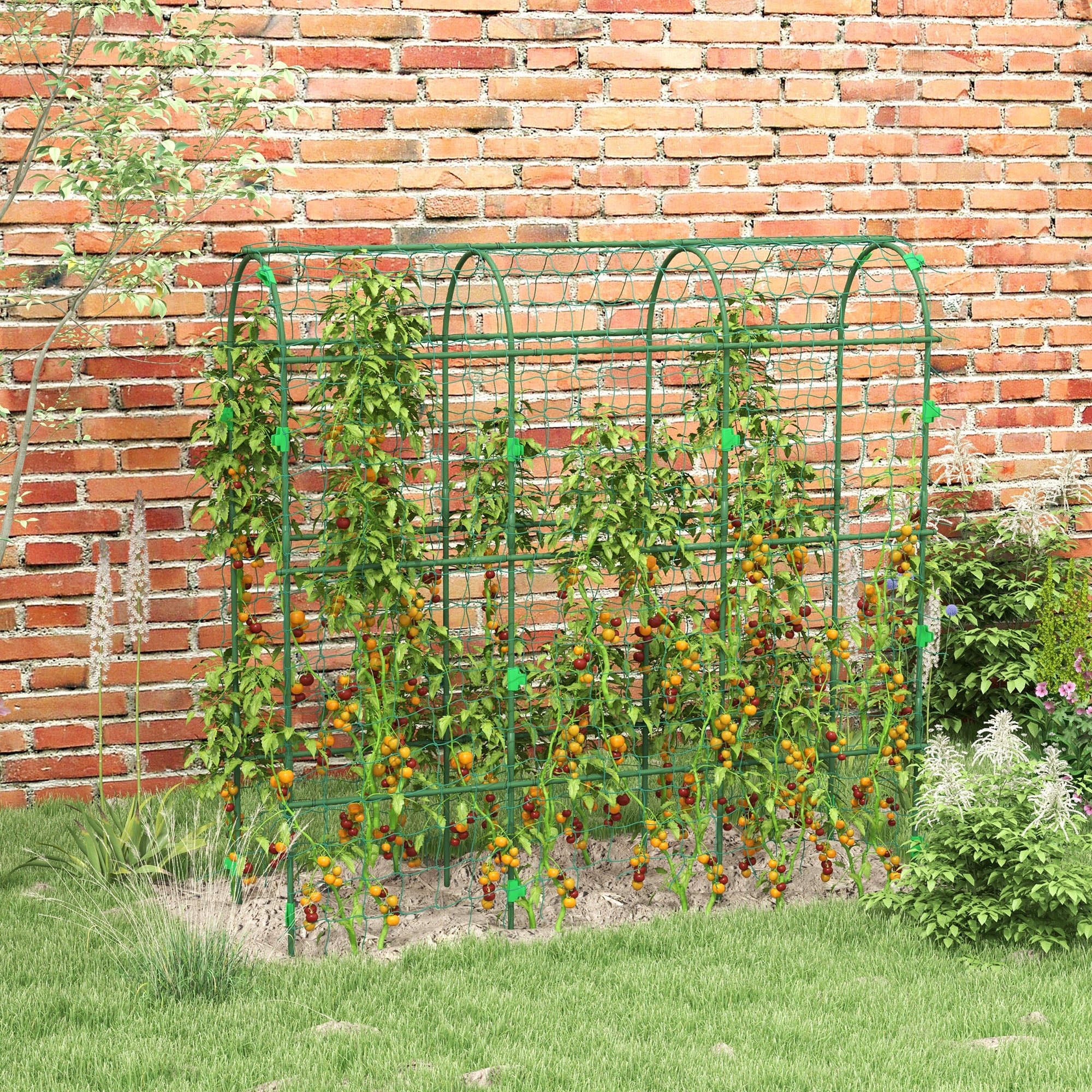 Metal Garden Trellis, Arch Trellis for Climbing Plants Outdoor, A-Frame, with Climbing Net, 17" x 72" x 72"