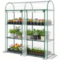 3 Tier Mini Greenhouse, Portable Greenhouse with 2 Roll-up Doors, 56.3" x 18.1" x 64.6", Clear